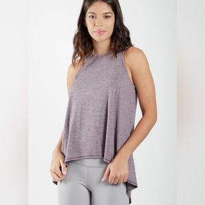 Yogalicious Purple Overlapped Back Sleeveless Top Size XL